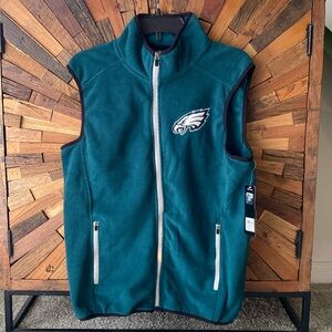 Philadelphia Eagles NFL Team Apparel Midnight Green Fleece Vest Size Small NWT